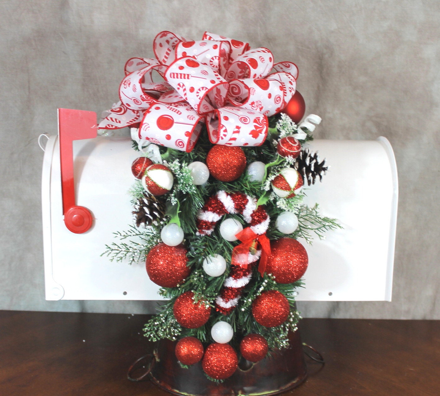 Christmas Mailbox Swag Mailbox Swag Christmas Swag Candy