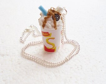 Milkshake Pendant. Polymer clay