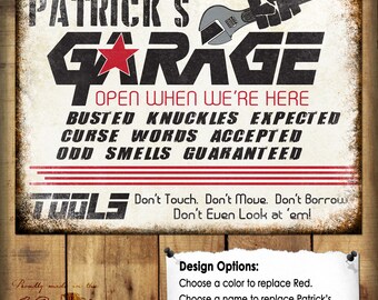 Custom Garage Sign // Metal Sign // 12"x16"