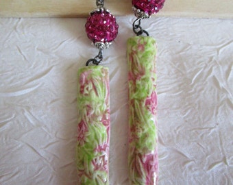 Boucles d'oreilles en céramique "Cage pour oiseaux"