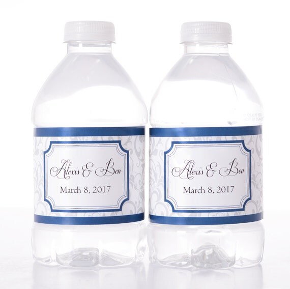 Elegant Wedding Decor - 30 Wedding Water Bottle Labels - Personalized Water Bottle Labels - Custom Water Labels Il_570xn