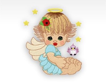 Dance angel embroidery ruffle bloomer set