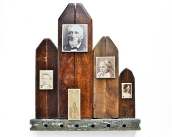 Ghost Town, wood wall art, mixed media assemblage, wood collage, architectural salvage, ORIGINAL ART by Elizabeth Rosen