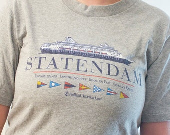 80s S.S. Statendam Cruise ship shirt - Vintage Holland America Line tshirt - Official boat tee