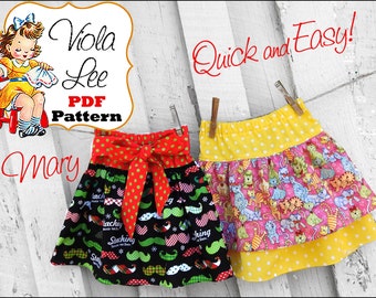 Mary Girl's Twirl Skirt Pattern. Toddler Ruffle Skirt Pattern. PDF Sewing Pattern, Baby Sewing Pattern. Toddler Skirt Pattern pdf. Digital
