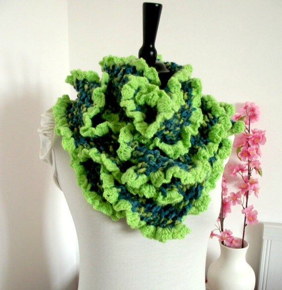 KNITTING PATTERN SCARF with Crochet Trim Rita Scarf