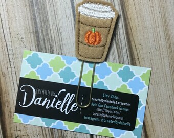 Pumpkin Coffee Paper Clip, Fall Planner Clip, Planner Paper Clips, Planner Paperclips, Coffee Bookmark, Gift Idea