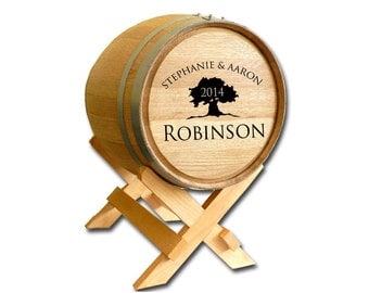 Wine Barrel Card Holder-Tree of Life Design (BLB503)- (Wedding Wine Barrel,Card Holder,Wedding Barrel, Wedding Gift, Groom Gift, Bride Gift)