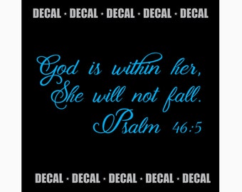 God Is Within Her She Will Not Fall Psalm 46:5 Wooden