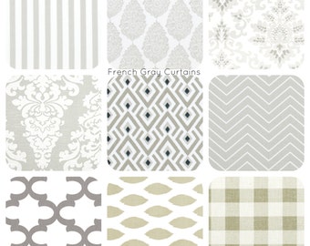 Gray curtains, Custom Curtain panels, French Gray Curains - Window Curtains - Curtain Panels - Custom Drapes - Drapery panels - Drapes