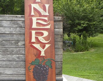 Winery Sign, wooden sign,directional , hand painted, original sign, art ZW3