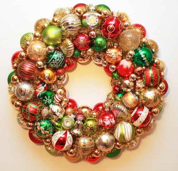 vintage christmas ornament wreath vintage christmas ornament wreath