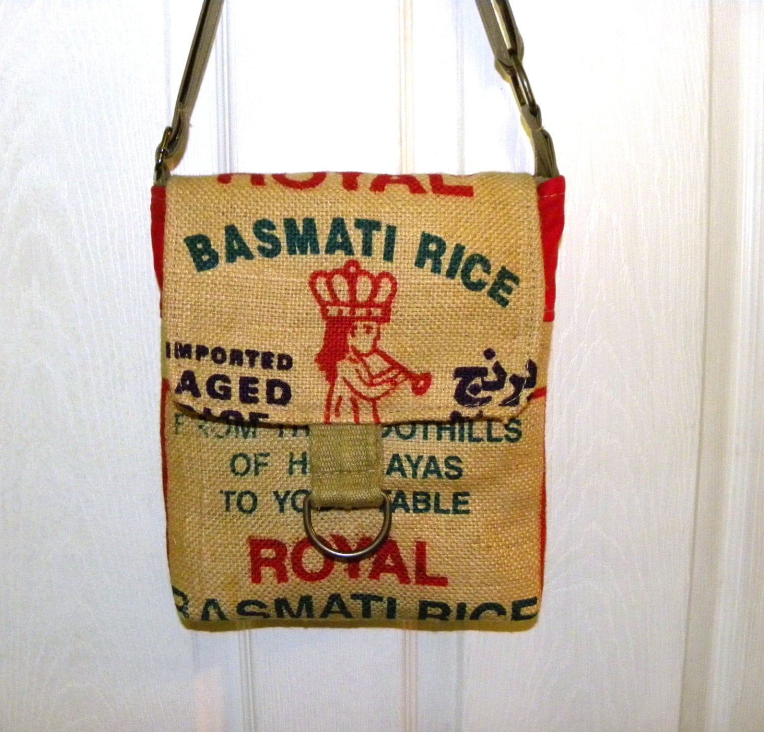 Royal Basmati Rice bag upcycled crossbody by LoriesBags on Etsy