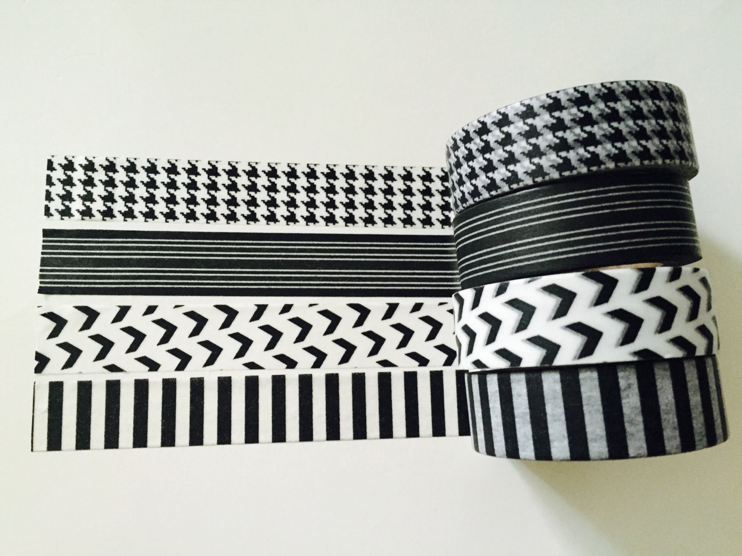 Black and White Washi Tape in 4 Patterns