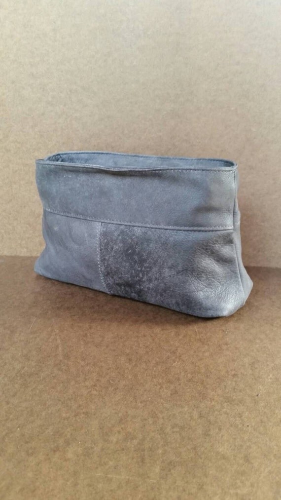 Leather Clutch Bag Fashion Wash Gray Rustic Purse Stylish