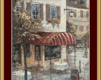 Coffee House Ambiance Cross Stitch Pattern