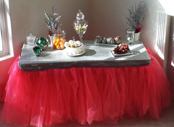 Ballerina Party, custom made tutu table skirt, tulle table skirt, wedding cake table Il_570xn