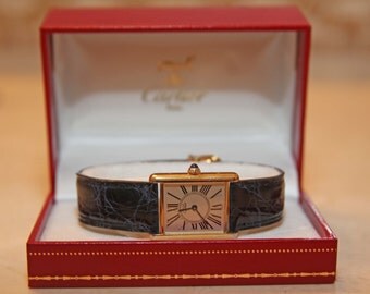 CARTIER Must de Cartier Tank Watch 18K Gold Plated