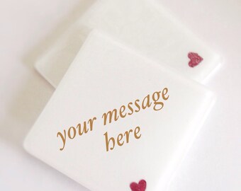 Personalised fused glass coasters