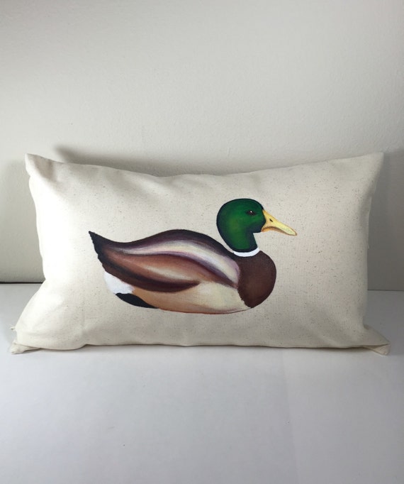 Throw Pillow Cover Accent Pillow Duck Decor Mallard Duck