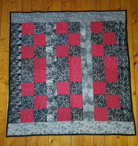 Red Black and Gray Quilt LDT026