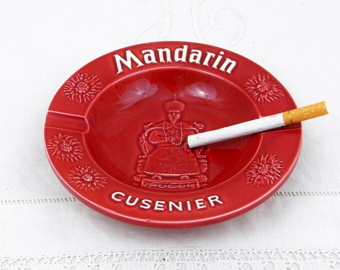 Vintage French Mid Century Ceramic Mandarin Cusenier Promotional Ashtray, Parisian Bistro Café Decor Smoking Collectibles, Tobacciana France Vintage French Mid Century Ceramic Mandarin Cusenier Promotional Ashtray, Parisian Bistro Café Decor Smoking Collectibles, Tobacciana France