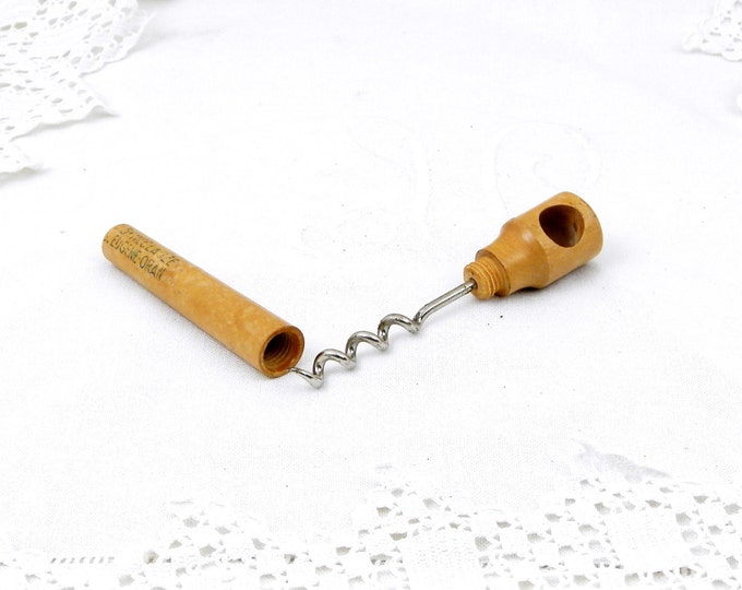 Antique French Wooden and Metal Folding Pocket Cork Screw, French Country Decor, Vintage Retro Interior, Wine Drinking, Vintage Camping,