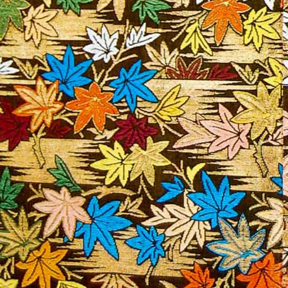 Kimono Japanese Design Decoupage Paper Colorful Maple Leaves
