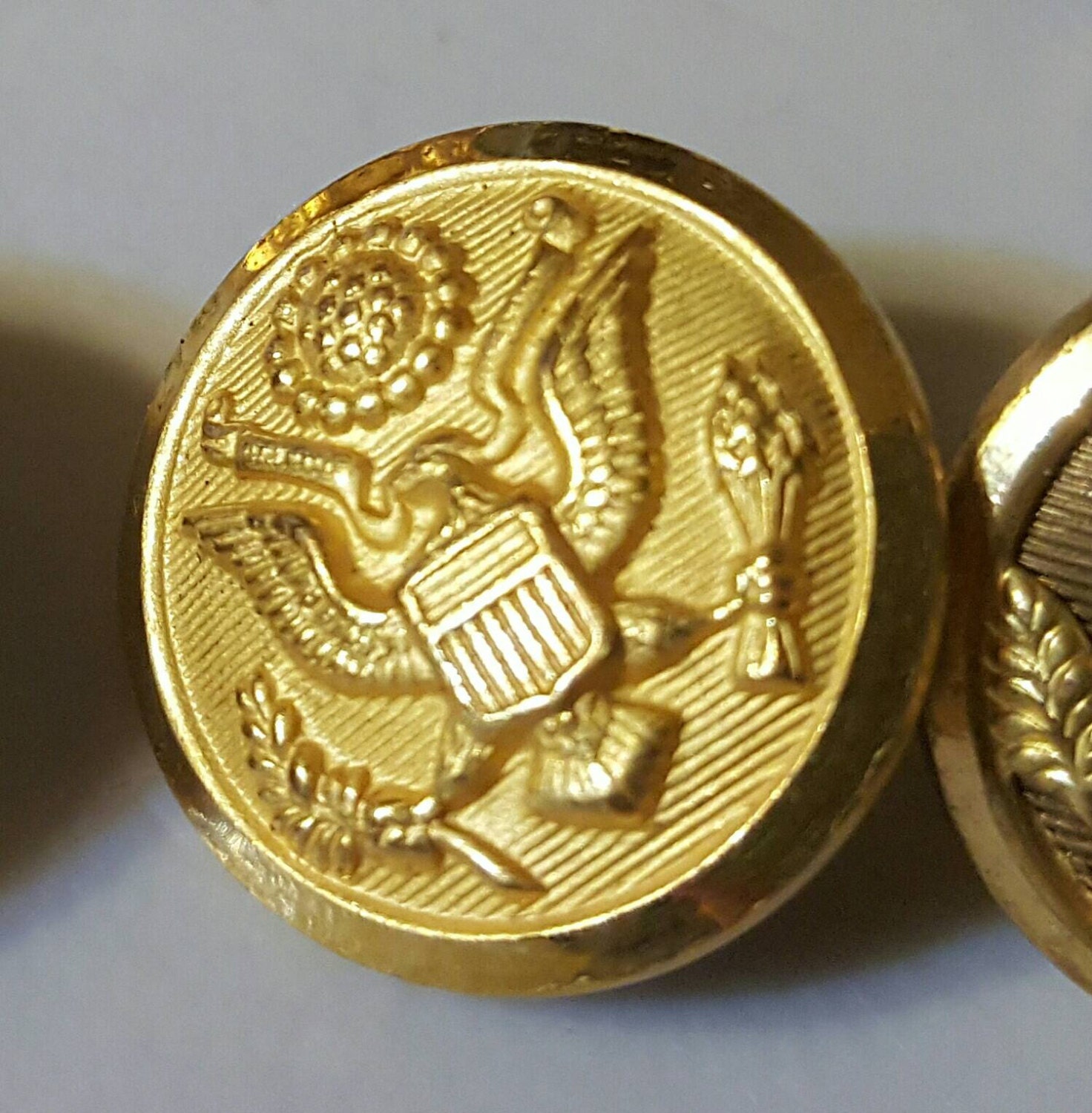 Gold USA Military BUTTONS vintage suit uniform