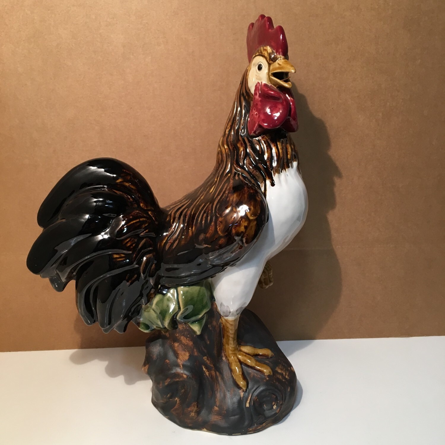 large ceramic rooster figurines