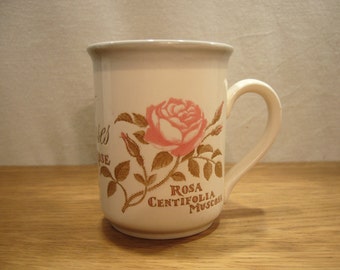 Vintage 1980s Staffordshire Pottery mug with roses design