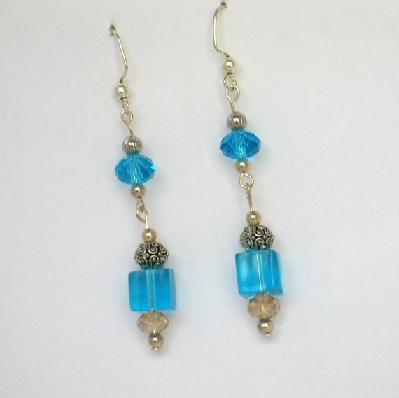 Topaz Earrings Blue Earrings Chandelier Earrings Blue