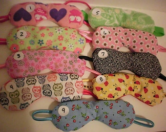 Lavender Eye masks - MULTIPLE PRINTS - see pictures - will fill upon order