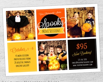 Halloween Photography Marketing Board, Halloween Mini Session Template, Halloween Marketing Mini Session Board, Photoshop Template - 07-006