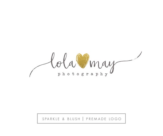 Premade Photography Logo Etsy Shop Branding Gold Foil