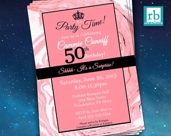 Surprise Party Invitations, Surprise Birthday Invitation, Surprise 50th Birthday Invitations, Adult Birthday Invitations - Digital Printable