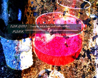 Unique Wine Wall Decor Modern Wall Art Print Vino by TakumiPark