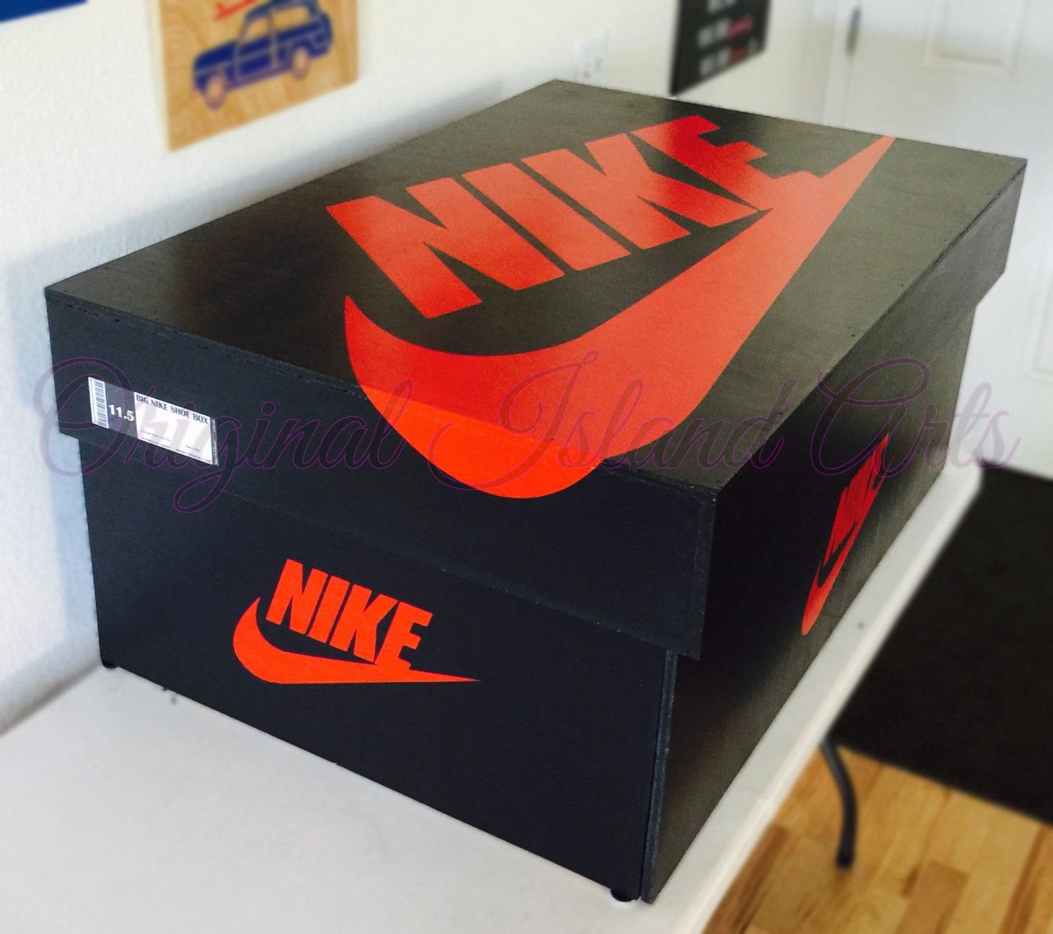 Nike Swoosh Wood Shoe Storage Box 8 pairs by