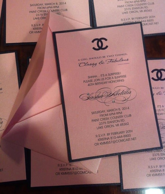 Coco Chanel Themed Party Invitations 9