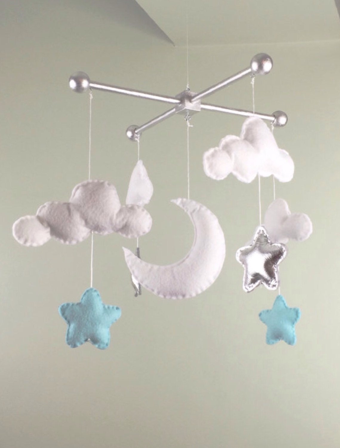 Baby mobile cloud baby mobile felt baby mobile by MaddiesHats