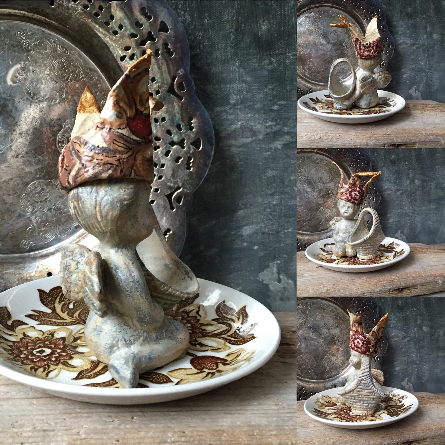 Crowned Angel Statue Ring and Jewelry Holder by Untried on Etsy