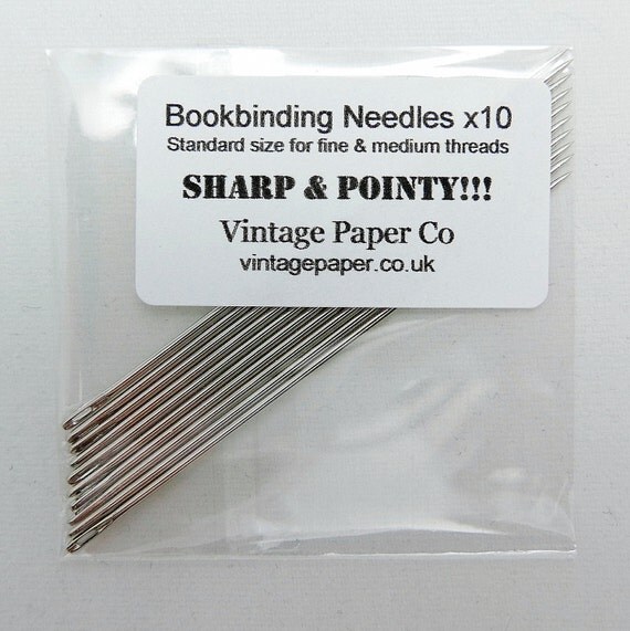 Bookbinding Needles 10 Standard Size for medium by VintagePaperCo