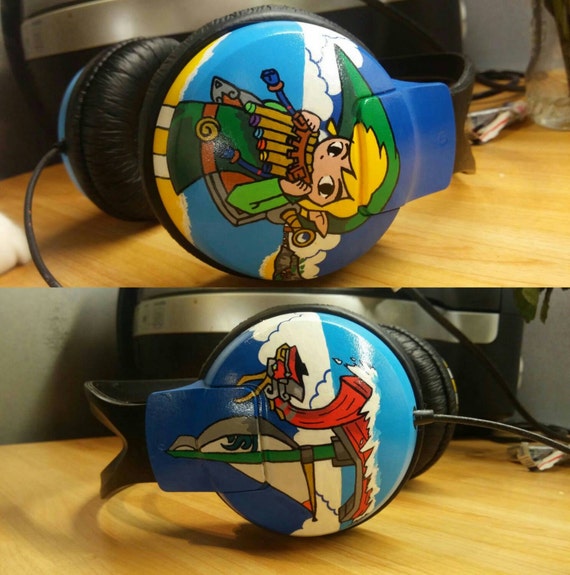 Custom Zelda WindWaker Headphones hand by ApertureArtistry on Etsy