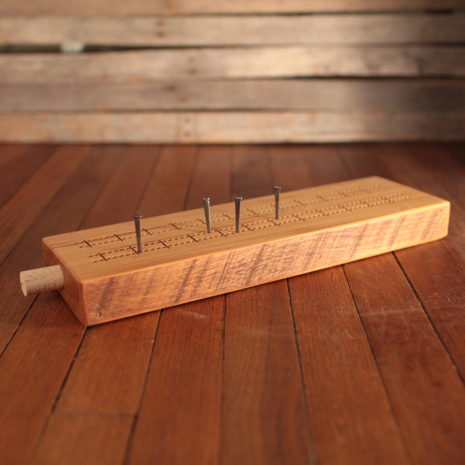 Cribbage Board Reclaimed Barn Wood Oil Rubbed Planed Top