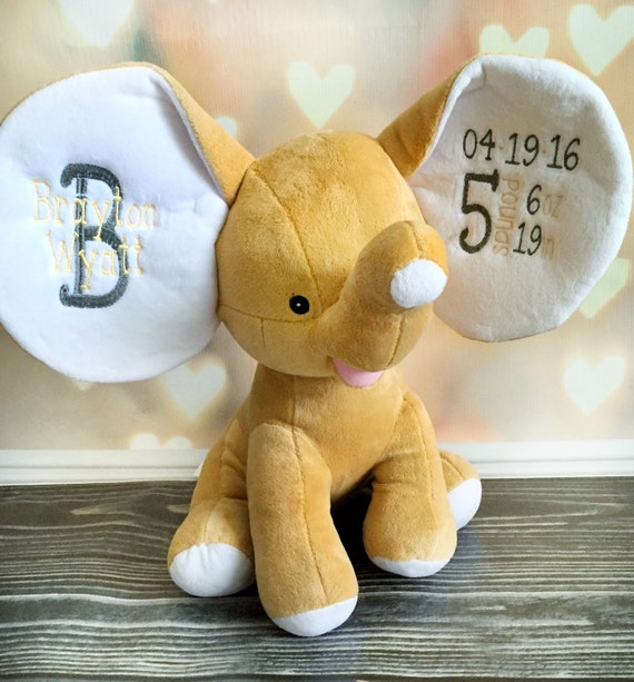 Personalized Stuffed Animal Birth Announcement by SweeterThanT