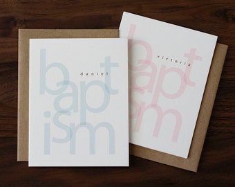 Add a Name - Personalized Baptism Card - Personalized Card for Boy or Girl, Christening Card