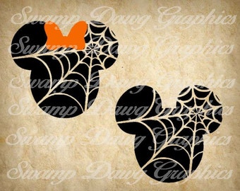 Mickey svg, halloween svg, halloween mickey svg, spider web mickey, silhouette, cricut, svg, decal, vinyl, halloween minnie svg, fall mickey