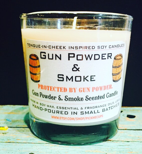 Father's Day Candle Gun powder and smoke Scented Soy