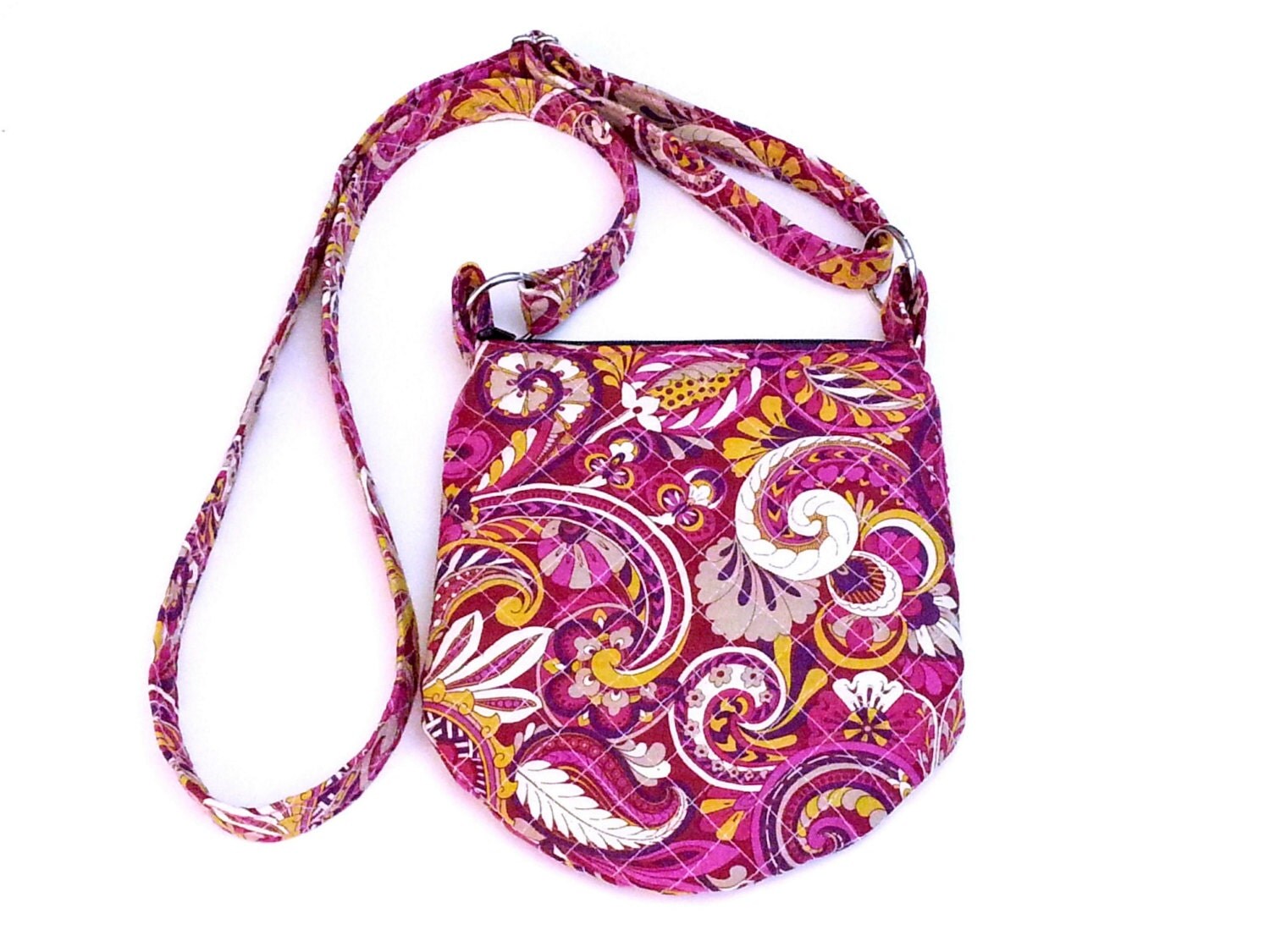 Quilted Crossbody Purse by Anne O'Brien Design / Hot Pink