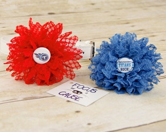 Tennessee Titans, Honeycomb Lace Dog Collar Flower, Blue Attachment, (Collar not included), Collar Flower, Dog Accessory, Photograpy Prop